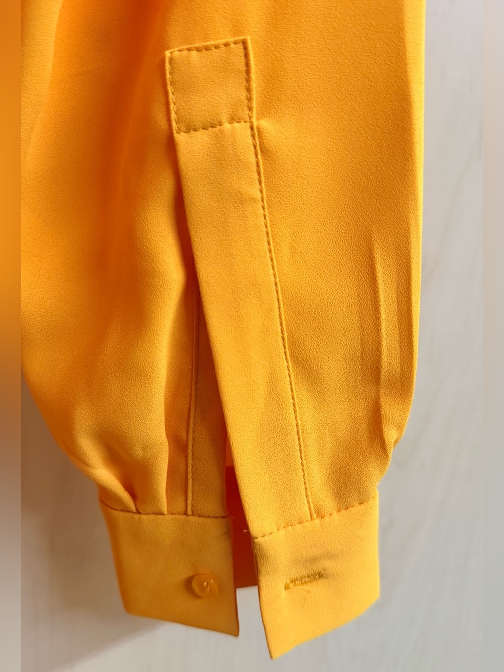 ANN KLEIN Bright Mustard Nehru Tunic Shirt - Picture 5 of 6